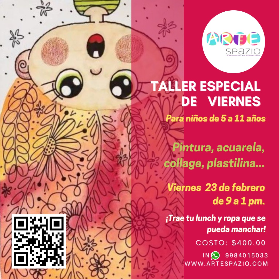 Taller especial último viernes Febrero 2024 Cancún Arte y Manualidades