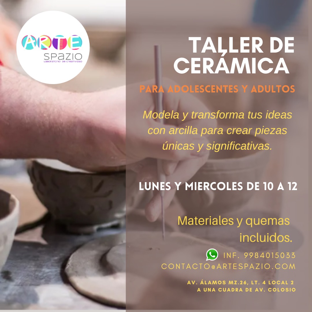 Taller de cerámica para adolescentes y adultos